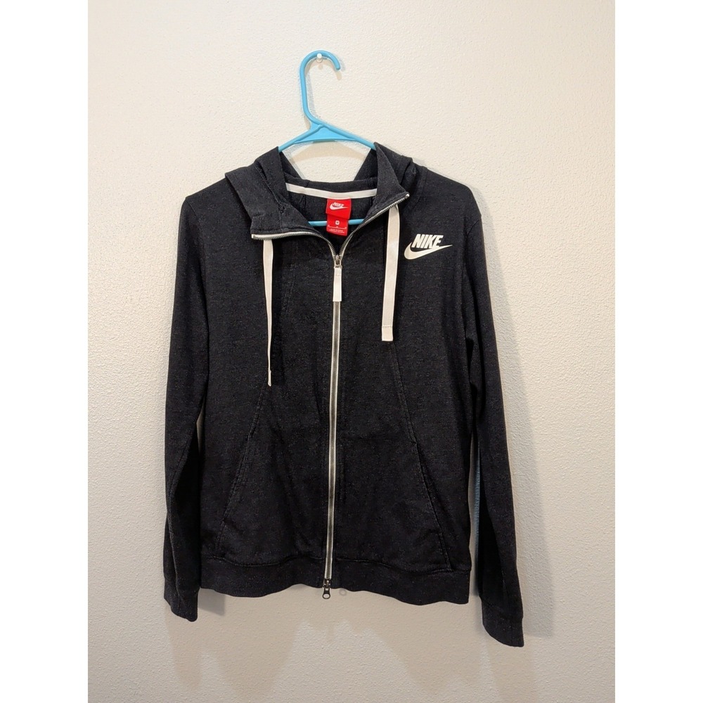 Nike Full Zip Hoodie Unisex Grey Size Medium